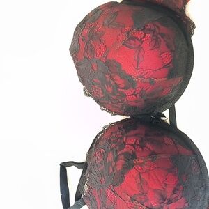 Torrid Strappy Red And Black Bra